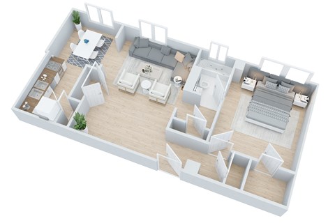 1 bedroom 1 bathroom Floor plan at The Embassy, St. Louis, 63108